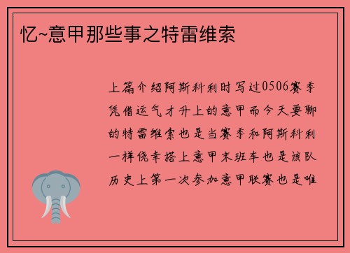 忆~意甲那些事之特雷维索